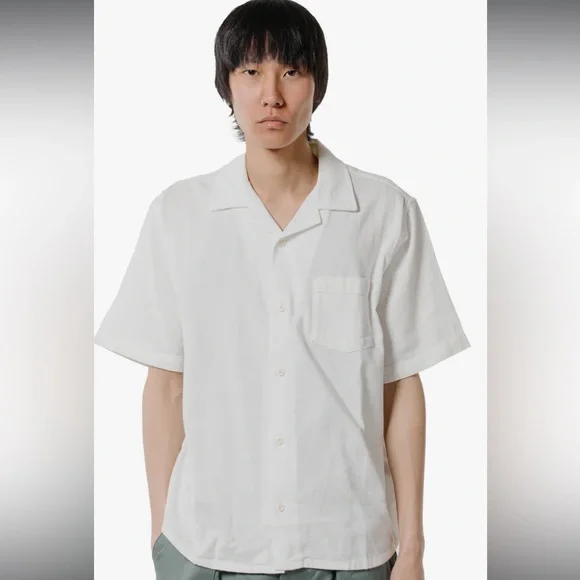 Corridor NYC Men's Hopsack White Casual Button Down Shirt in Medium - Picture 10 of 14